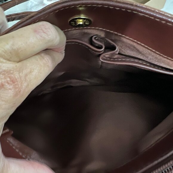 Vintage‎ Worthington Brown Croc Embossed Leather 3 Compartment Shoulder Bag - Picture 10 of 11